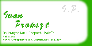 ivan propszt business card